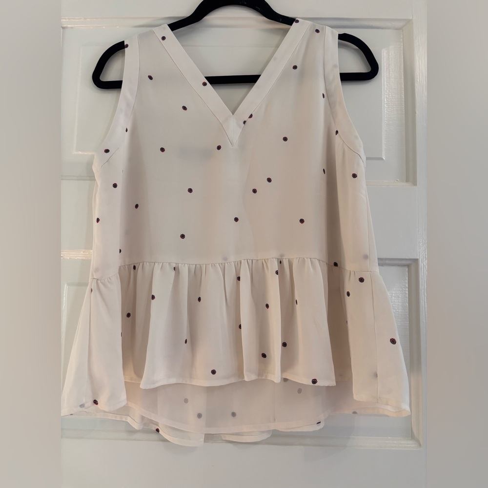 LOFT v-neck peplum sleeveless blouse
